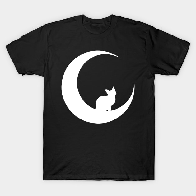 Moon and cat T-Shirt by gustavoscameli